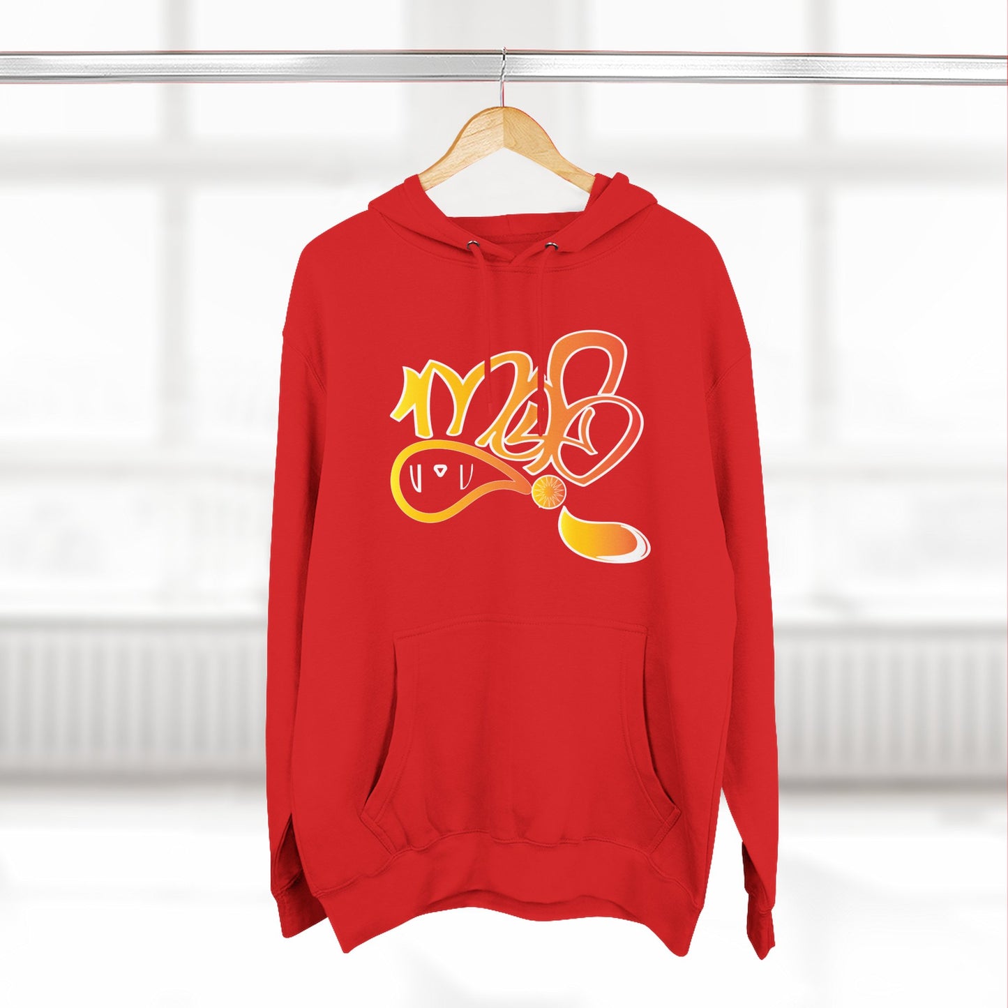 Vibrant Three-Panel Fleece Hoodie, Cozy Streetwear, Graphic Hooded Sweatshirt, Casual Pullover, Perfect for Gifts and Everyday Wear