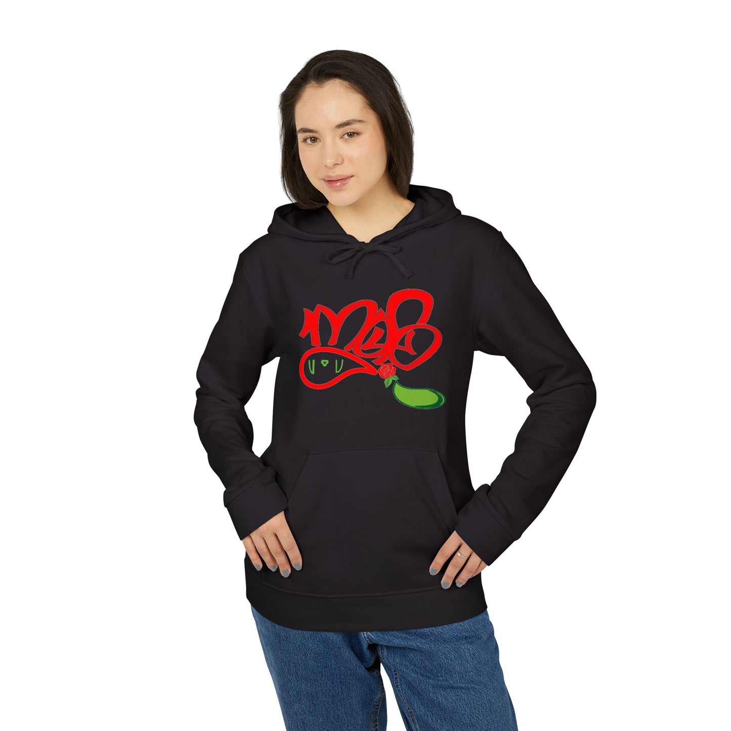 Unisex Fleece Hoodie with Eye-Catching Graphic Design