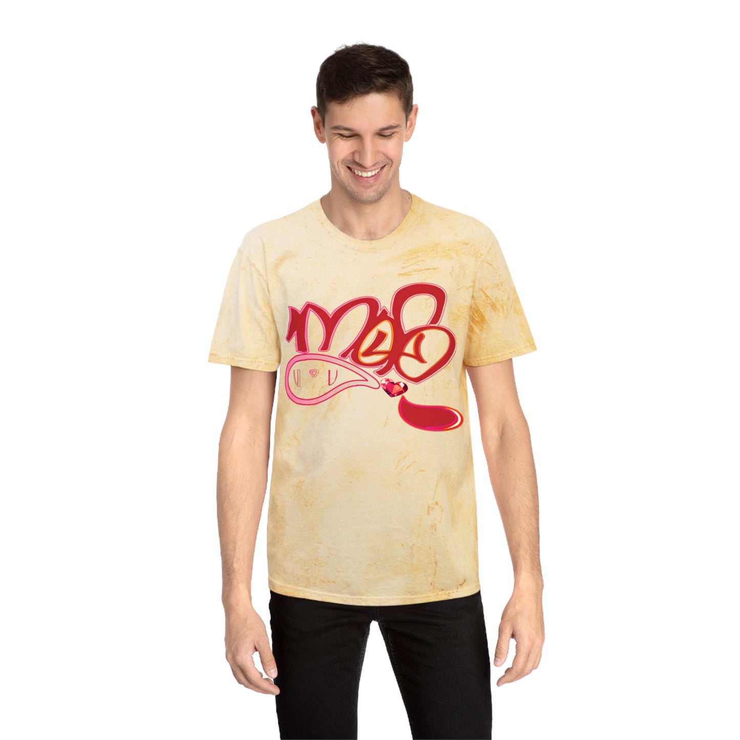 color blast unisex mofo heart gem logo