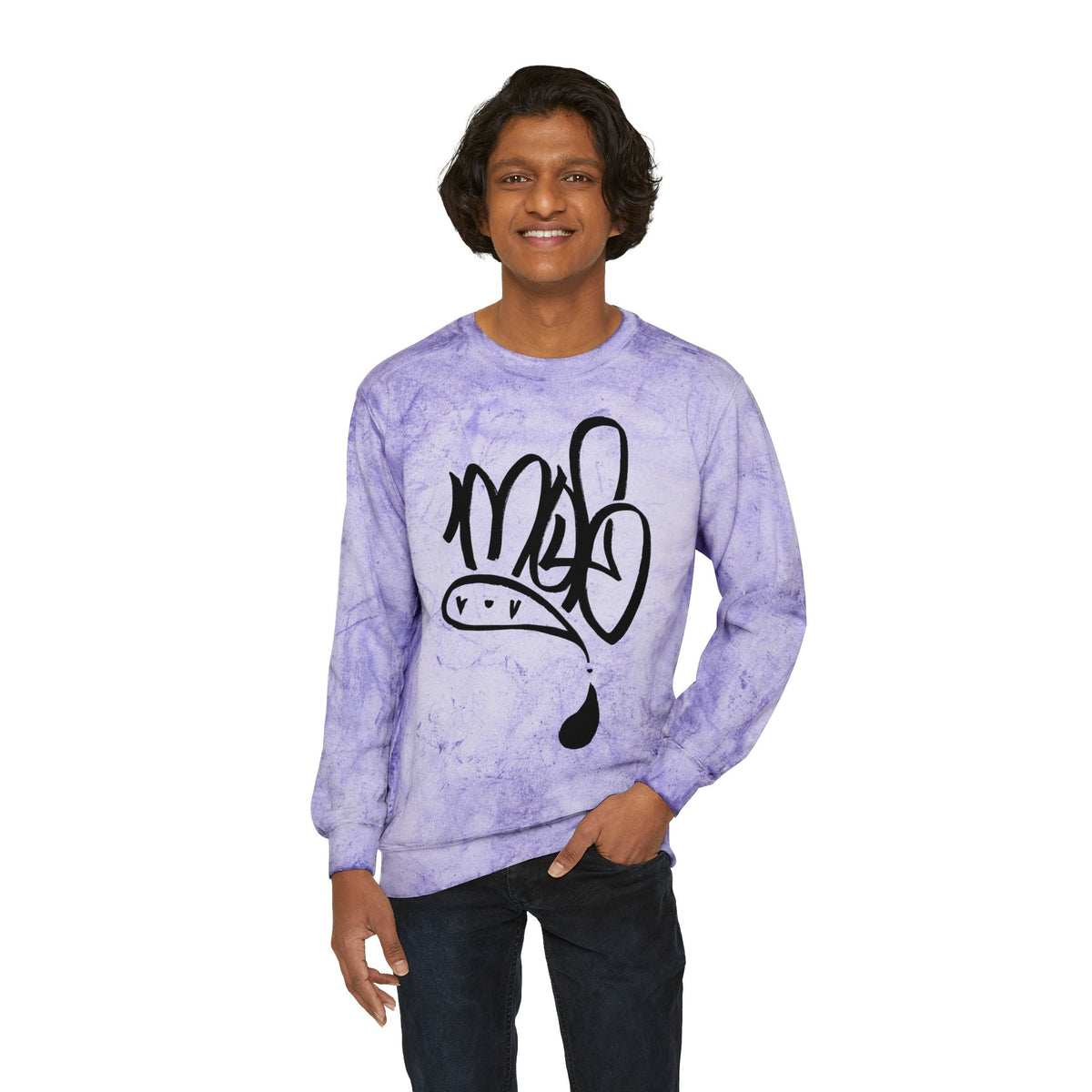 mofo logo black on Tie-Dye Streetwear sweat shirt