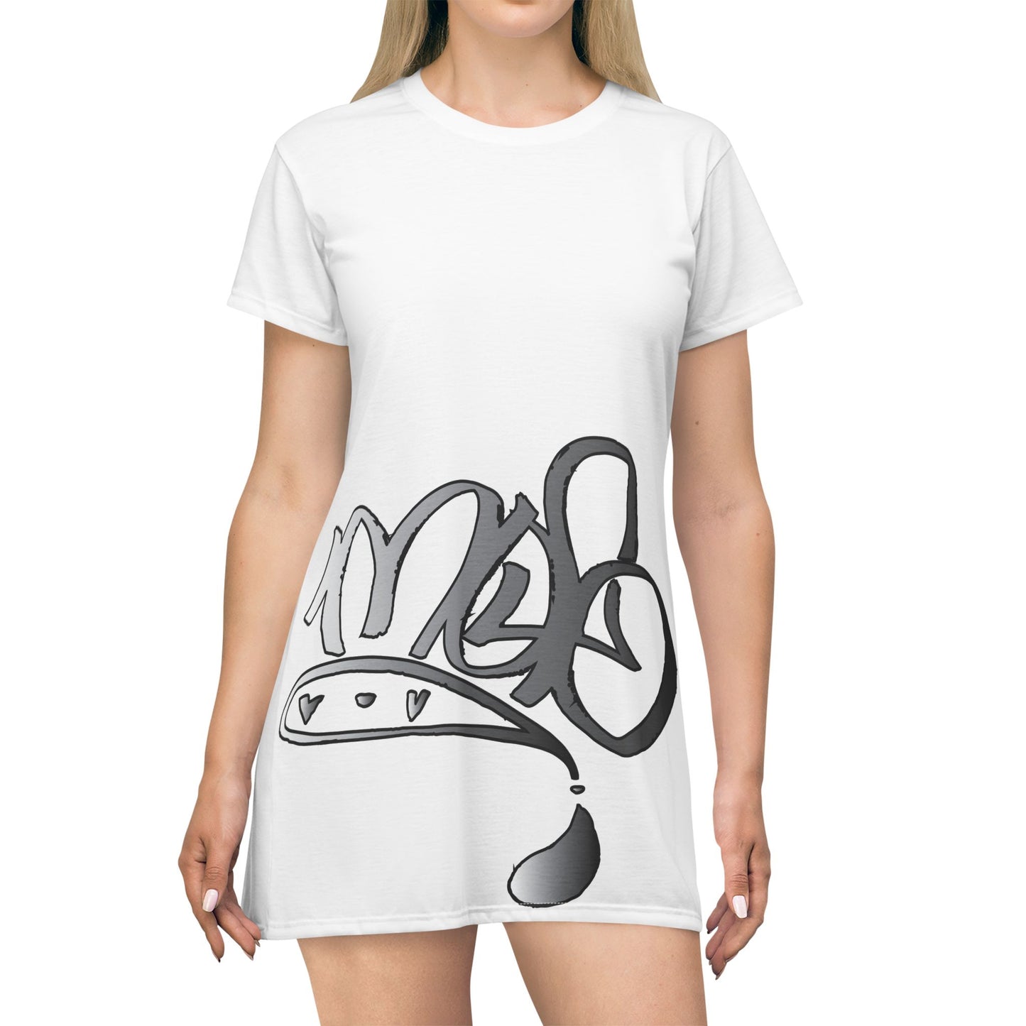 silver mofo logo low T-shirt dress white