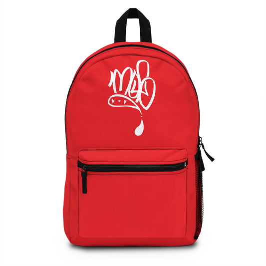 Vibrant Red Backpack with Graffiti Design - Trendy Gift for Students, Artists, Travelers, Festivals, Daily Use