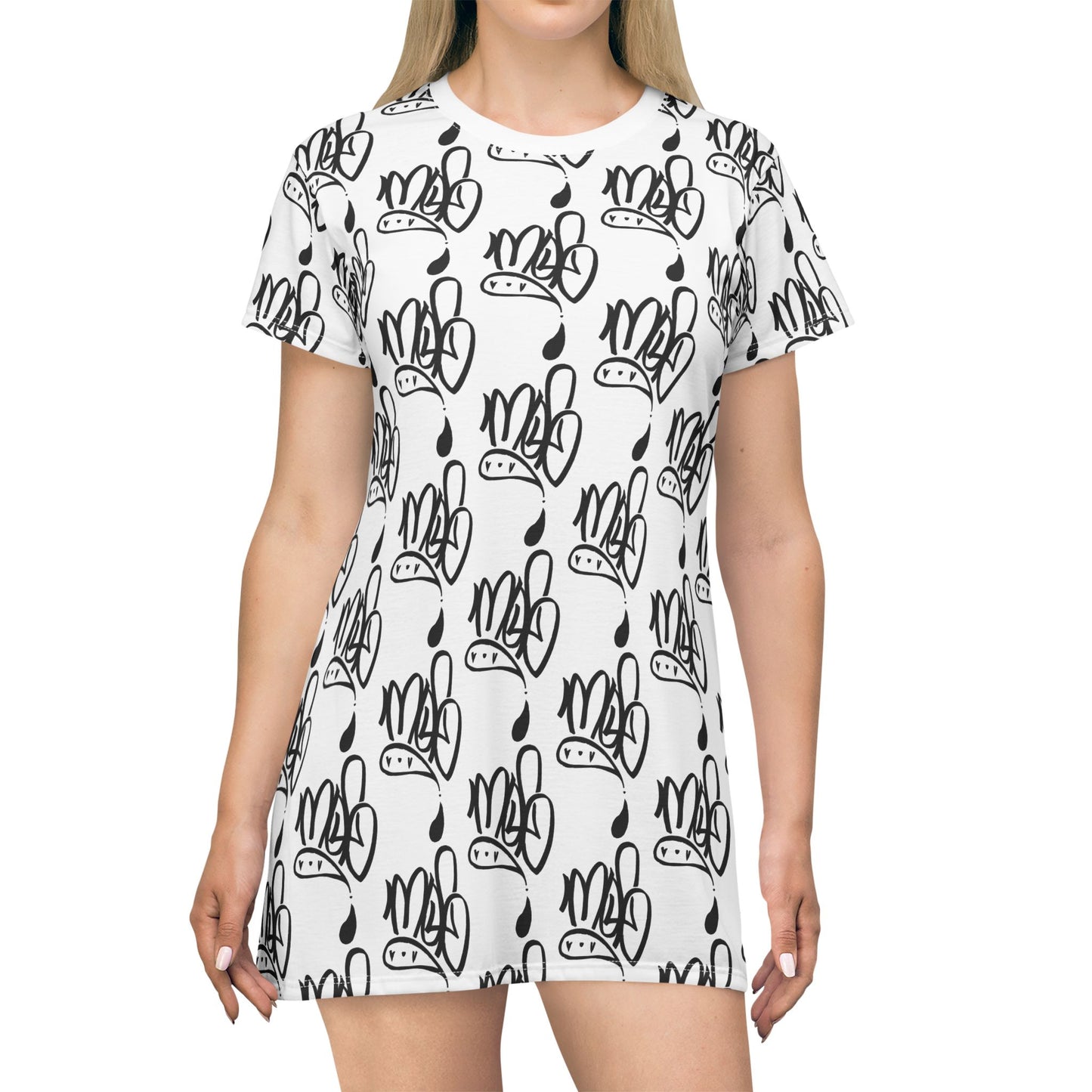 Whimsical Cow T-Shirt Dress - Fun & Comfy Outfit, Casual Summer Wear, Gift for Animal Lovers, Cute & Playful Fashion