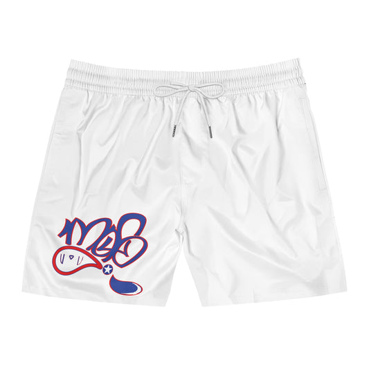 Men's Mid-Length Swim Shorts - Fun Graphic Print, Beachwear, Summer Swim Trunks, Vacation Essentials, Pool Party Style
