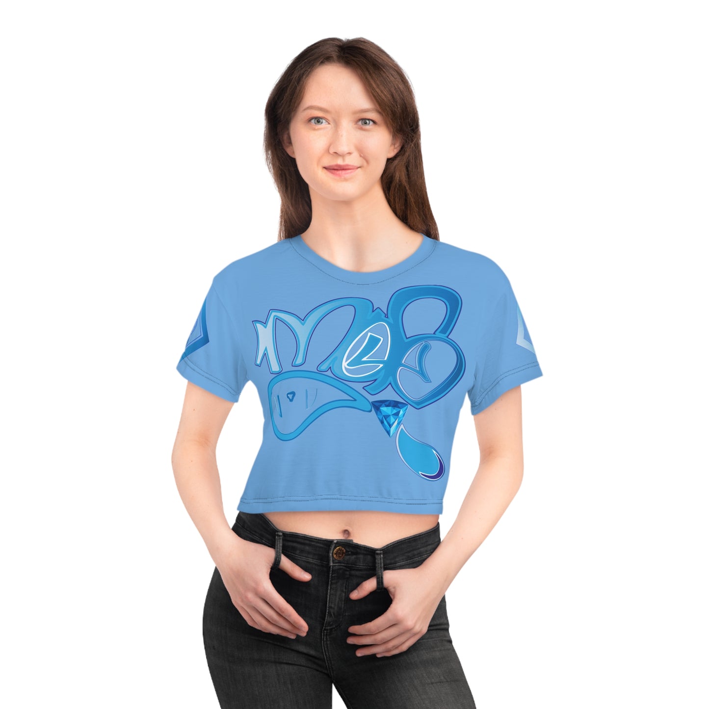 mofo water gem diamond combo crop-tee