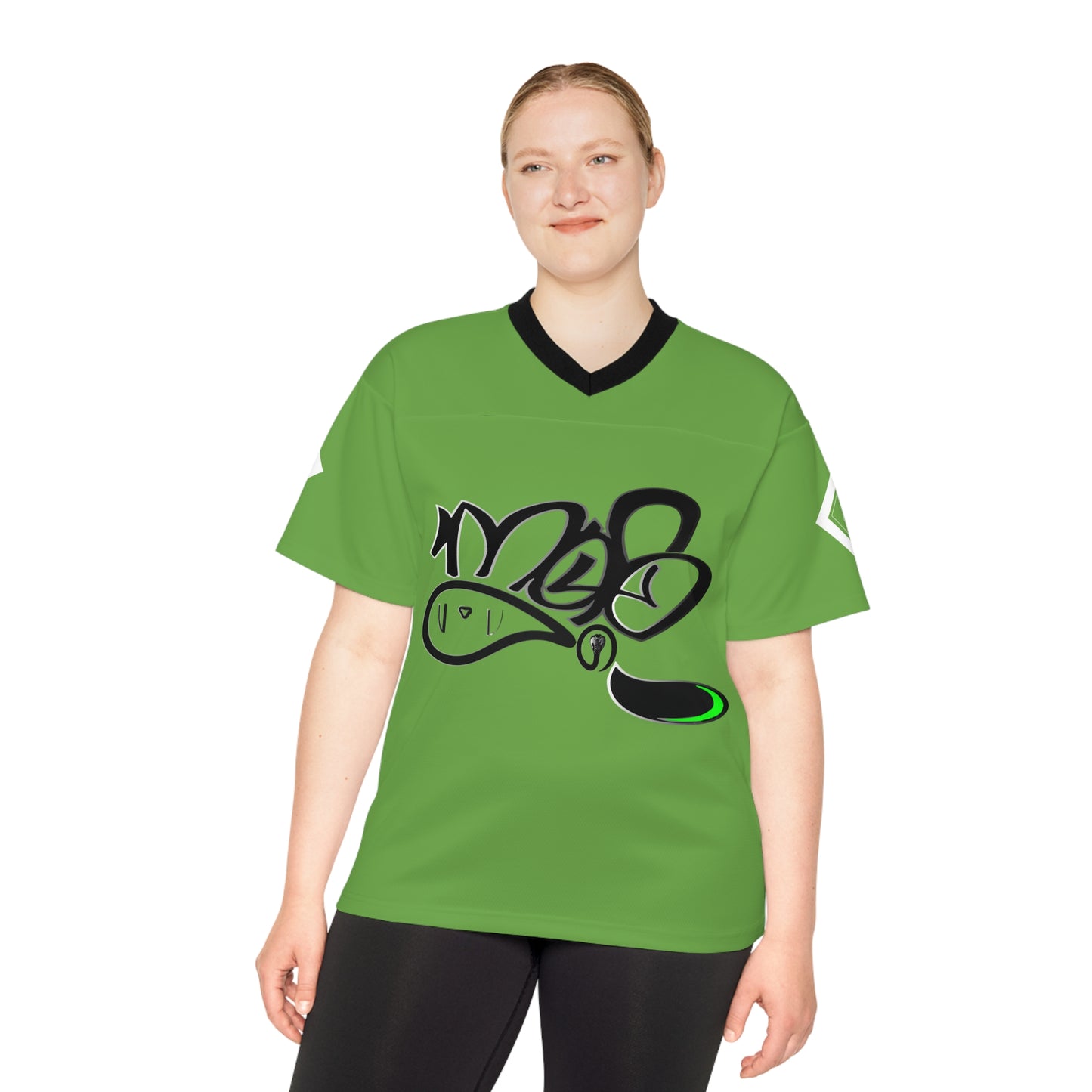 Green Graffiti Football Jersey — Streetwear mofo snake diamond combo