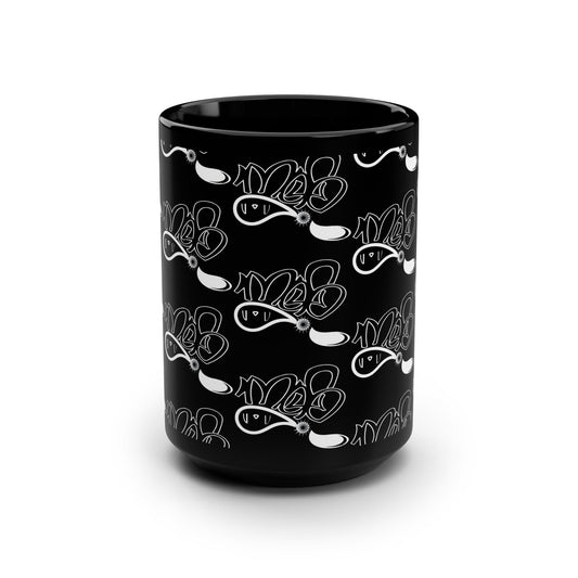 Artistic Black Mug, Unique Design Coffee Cup, Gift for Art Lovers, Modern Decor, Perfect for Birthday, Home and Office Use