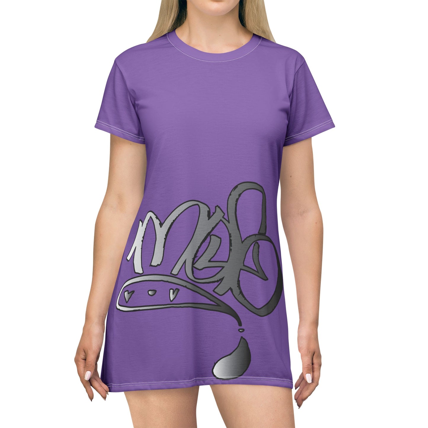 silver mofo logo low T-shirt dress violet