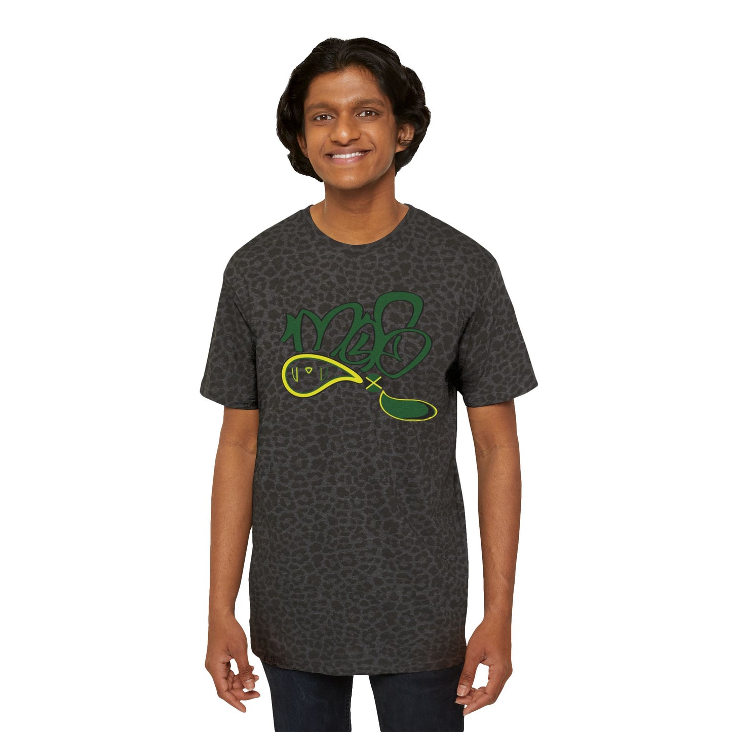 Men's Graphic Tee with Leopard Print, Casual Wear, Street Style, Unique Gift for Him, Trendy Fashion T-Shirt