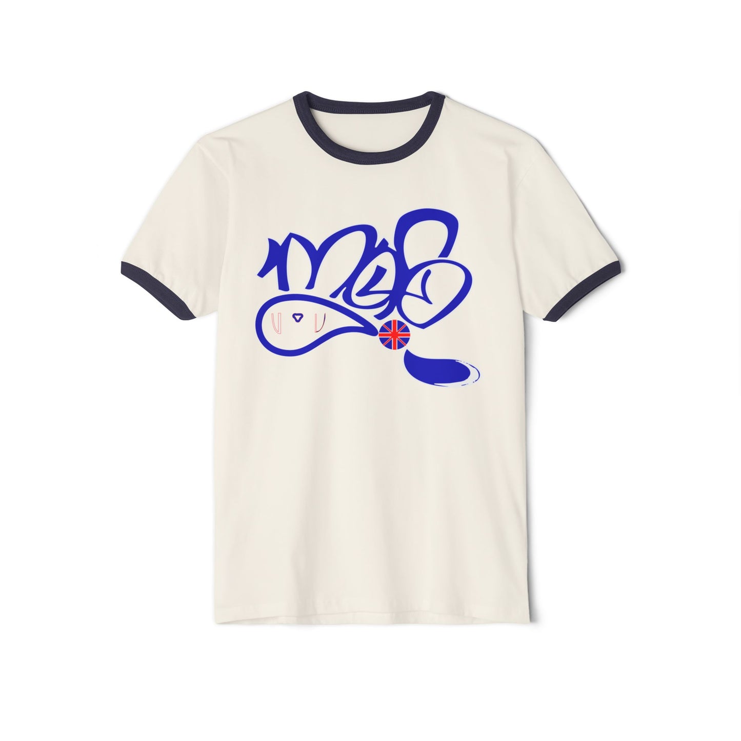 Retro Graffiti Ringer T-Shirt, Vintage Style Tee, Unisex Graphic Shirt, Casual Streetwear, Gift for Hip Hop Lovers, Everyday Wear