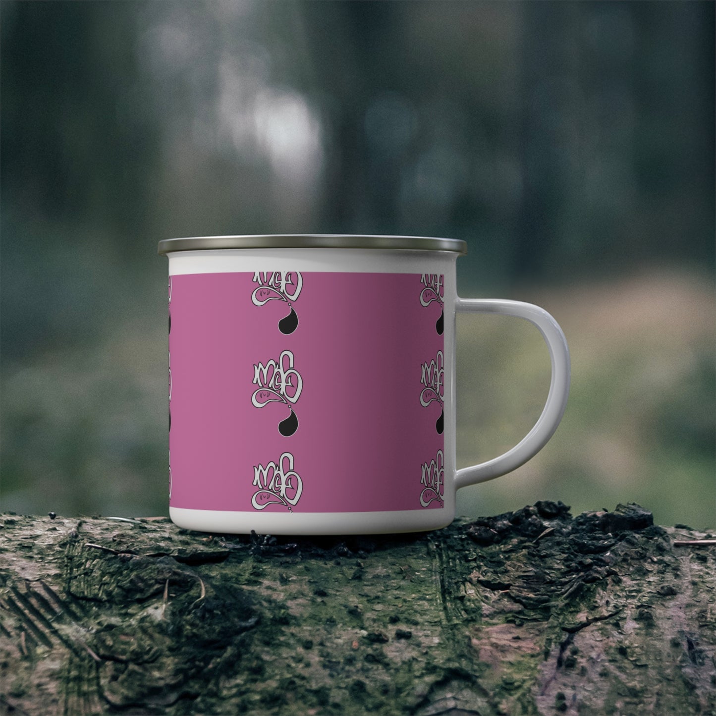Trendy Enamel Camping Mug with Fun Design, Great for Outdoor Adventures, Coffee Lovers, Gifts for Friends, Camping Gear, Travel Mug