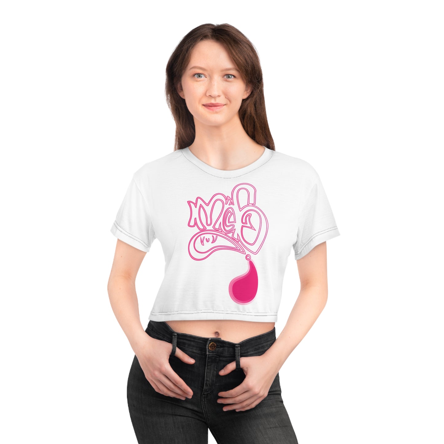 Trendy Graphic Crop Tee with Pink Design, Cool Summer Top, Casual Streetwear, Gift for Her, Festival Outfit, Everyday Wear