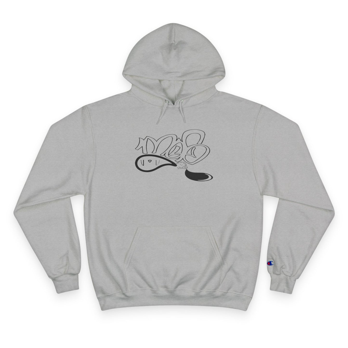 Minimalist Champion Hoodie with Artistic Design