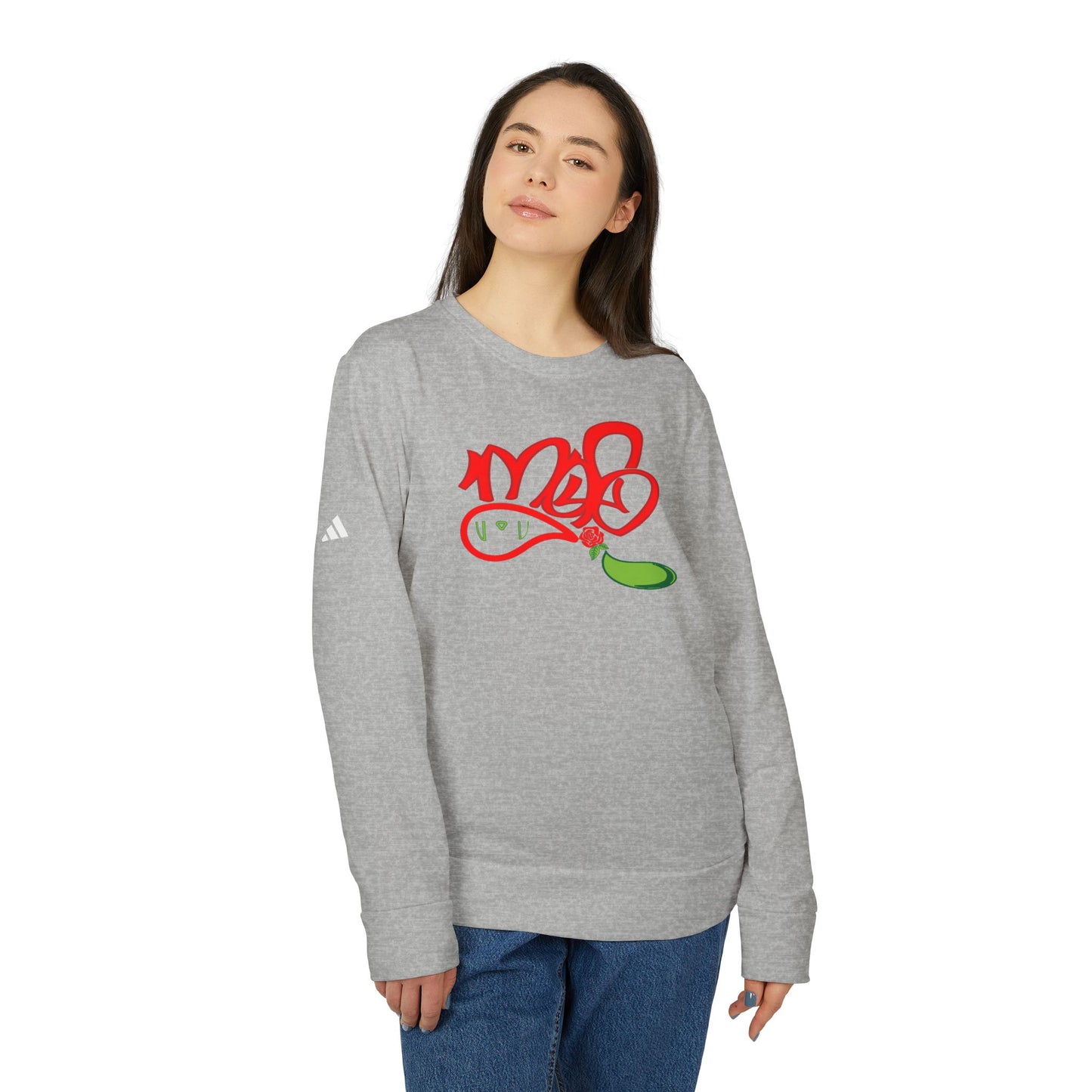 Unisex Fleece Crewneck Sweatshirt with Playful Design - Cozy Everyday Wear, Graphic Sweatshirt, Gift for Her, Casual Style