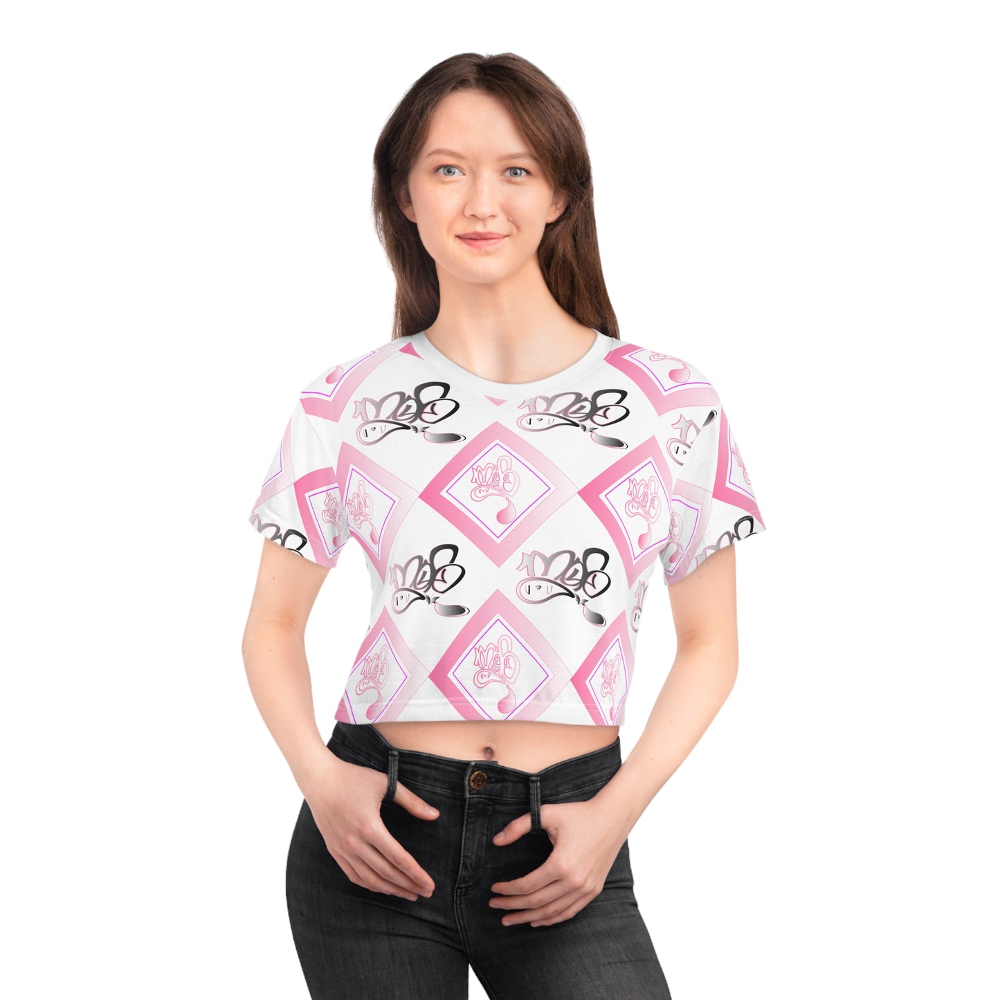Chic Patterned Crop Tee for Trendy Women