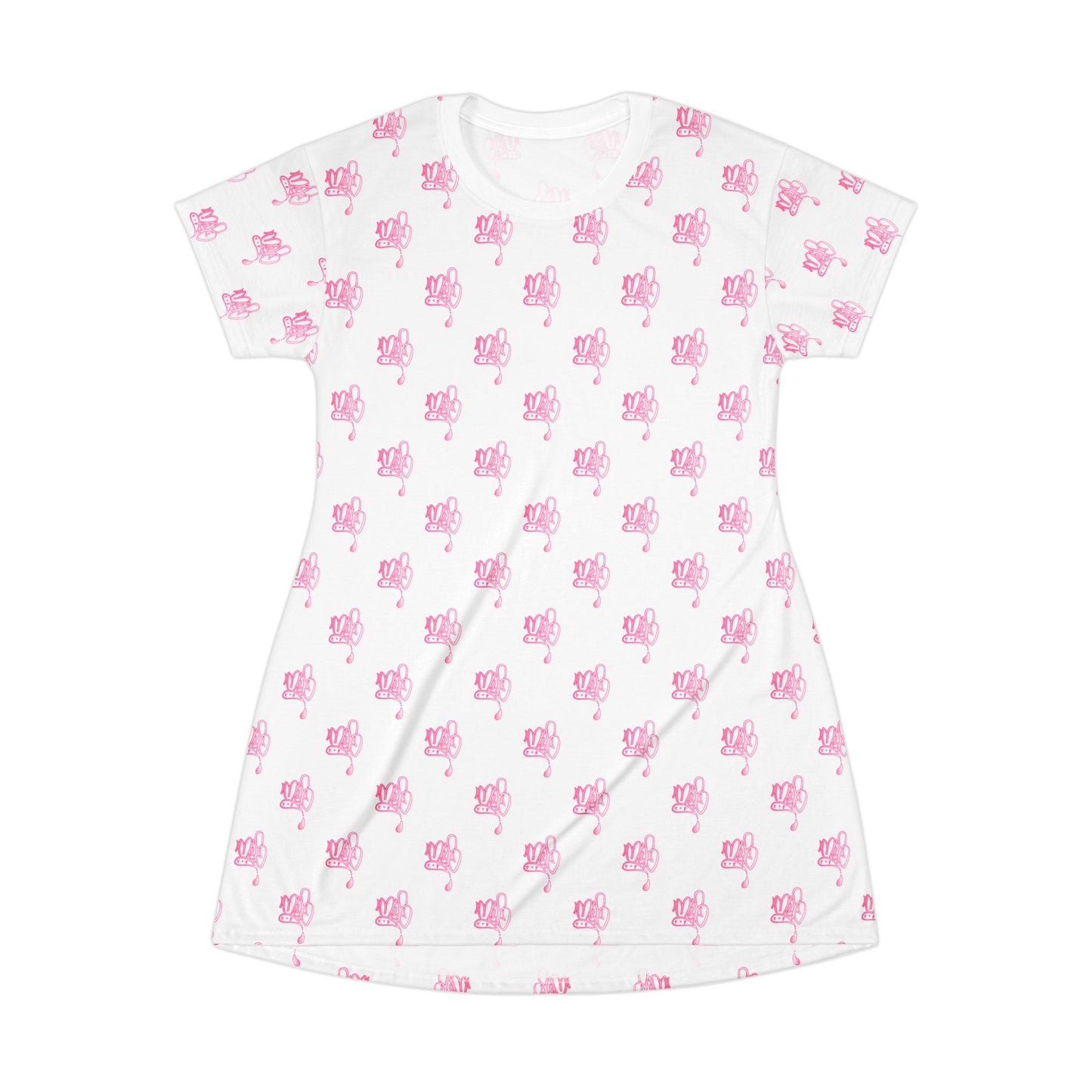 Cute Pink Floral T-Shirt Dress, Casual Summer Dress, Beach Cover-Up, Everyday Wear for Women, Gift for Her