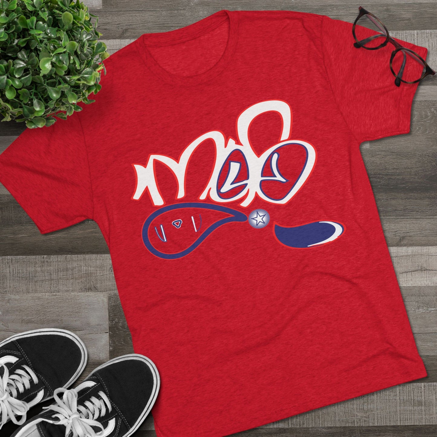 Trendy Unisex Tri-Blend Crew Tee with Abstract Design | Casual Wear, Gift Idea, Summer Fashion, Street Style, Everyday Comfort