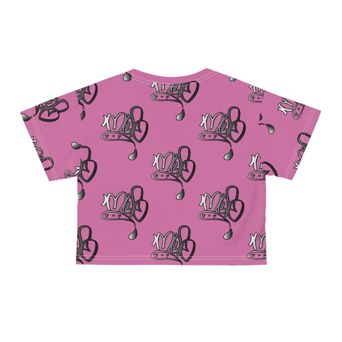 Playful Pink Crop Tee with Fun Graphic Design