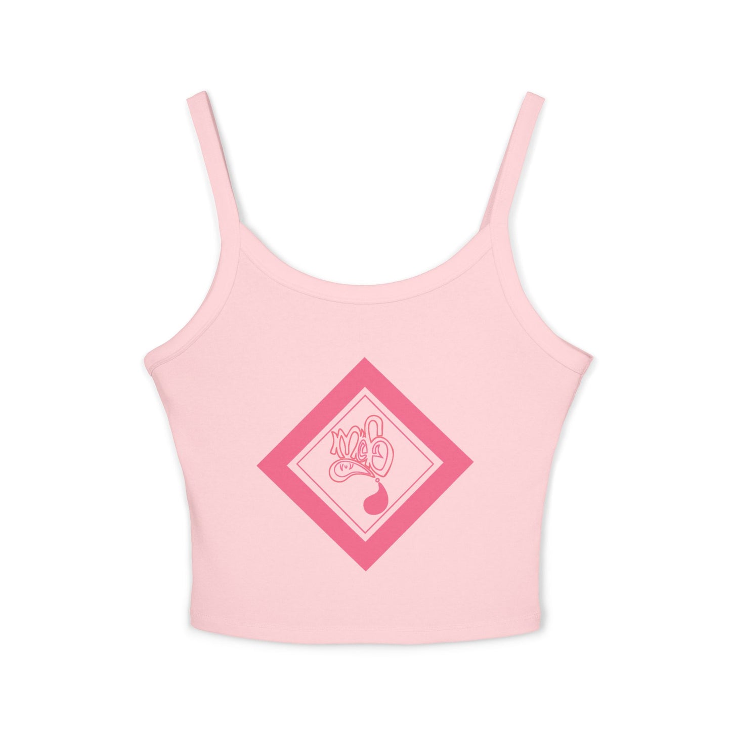 mofo logo diamond crop tank top pink