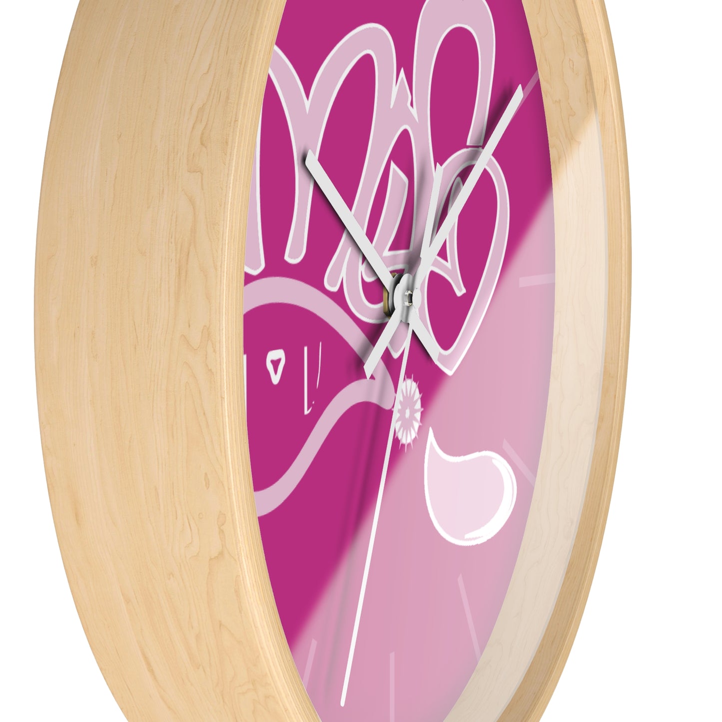 Vibrant Pink Graffiti Wall Clock - Funky Home Decor, Unique Gift, Modern Timepiece, Trendy Wall Art, Kid's Room Decoration