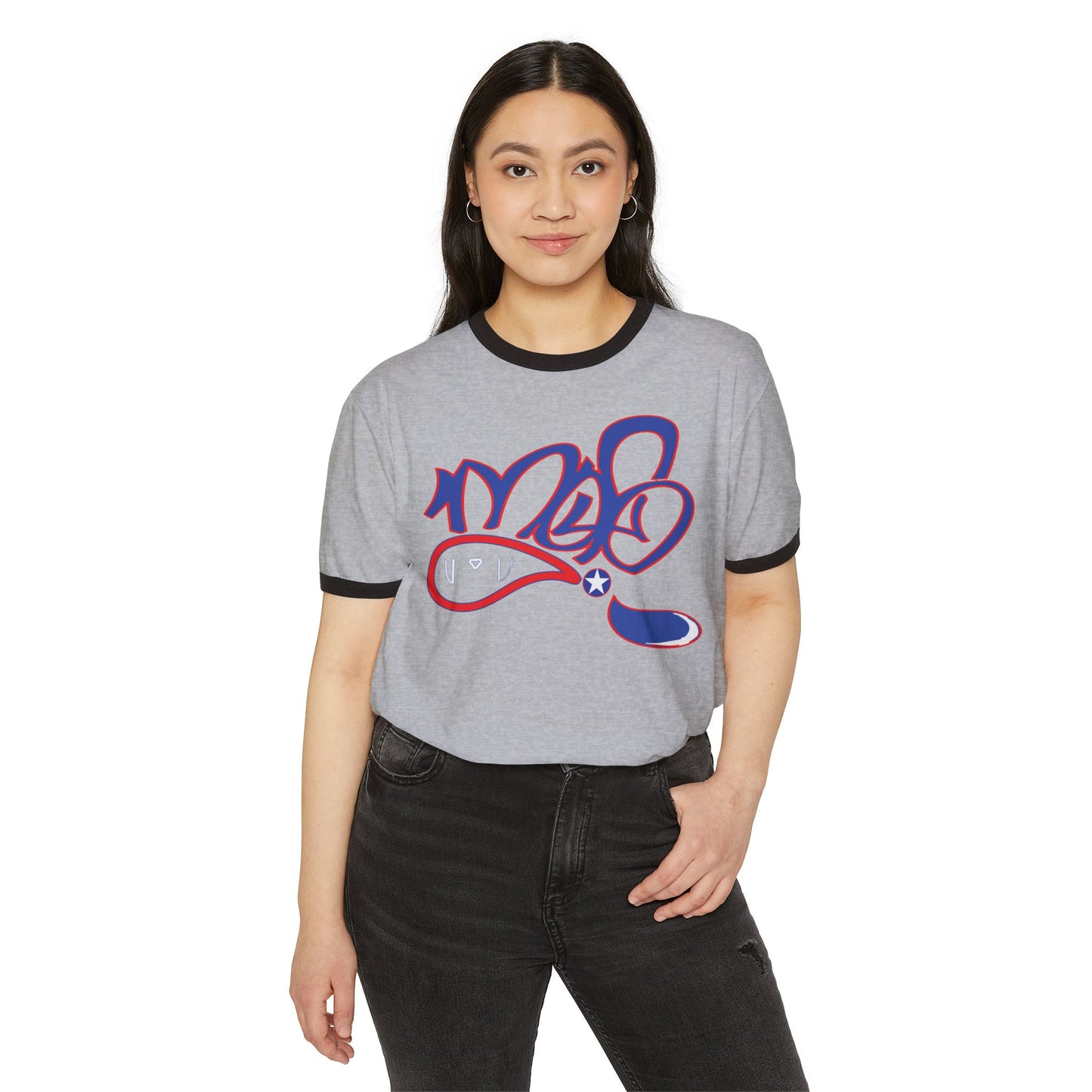 Vintage-Inspired Unisex Ringer T-Shirt for Casual Style, Graphic Tee for Gift, Everyday Wear, Birthday, and Summer Fun