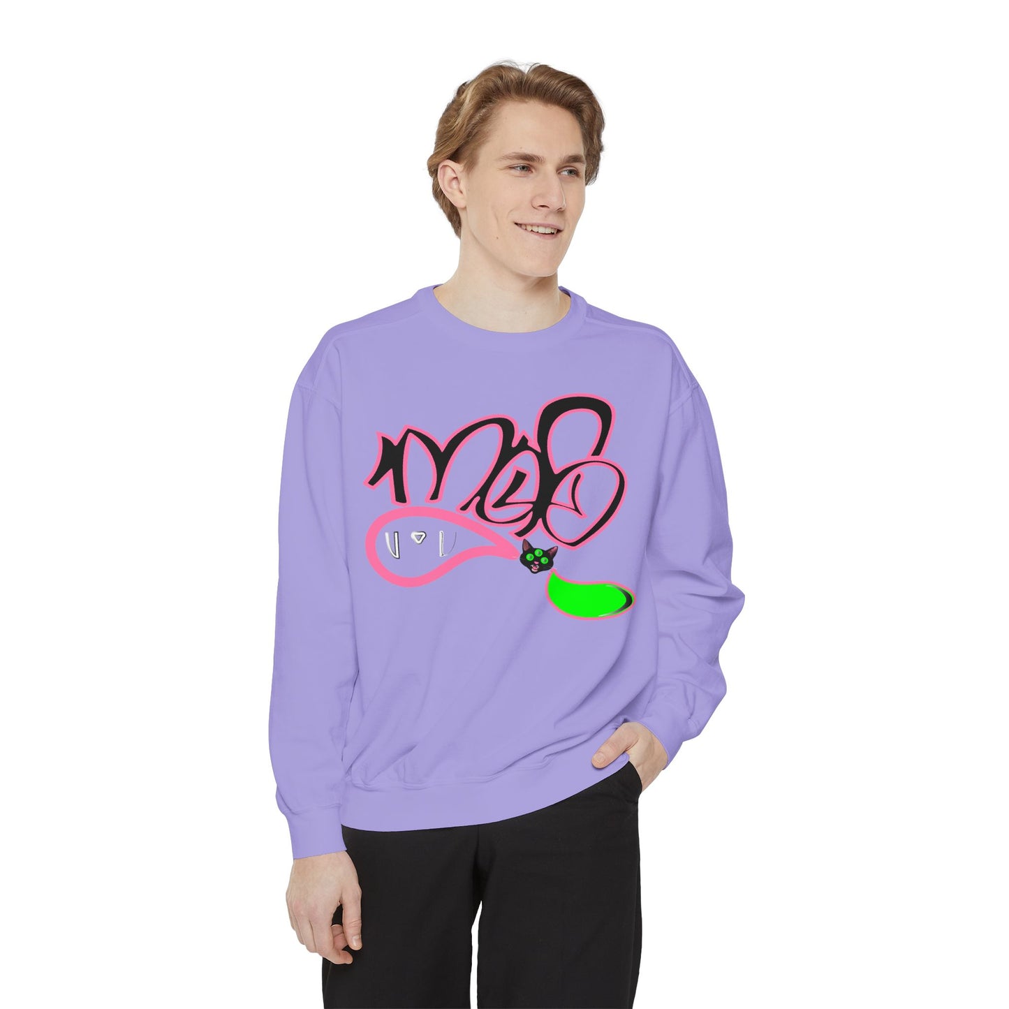 3eyed black cat mofo logo sweatshirt