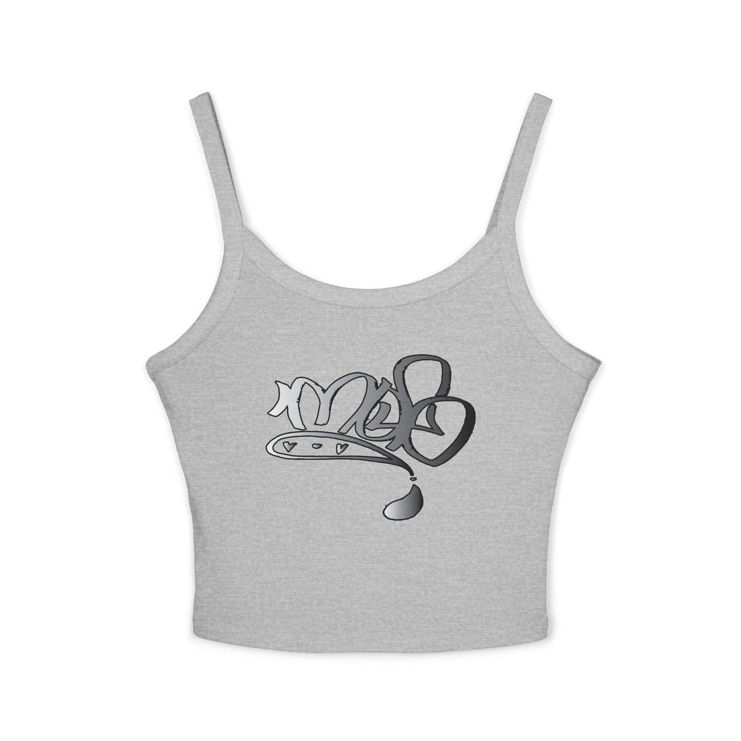 mofo logo crop tank top silver