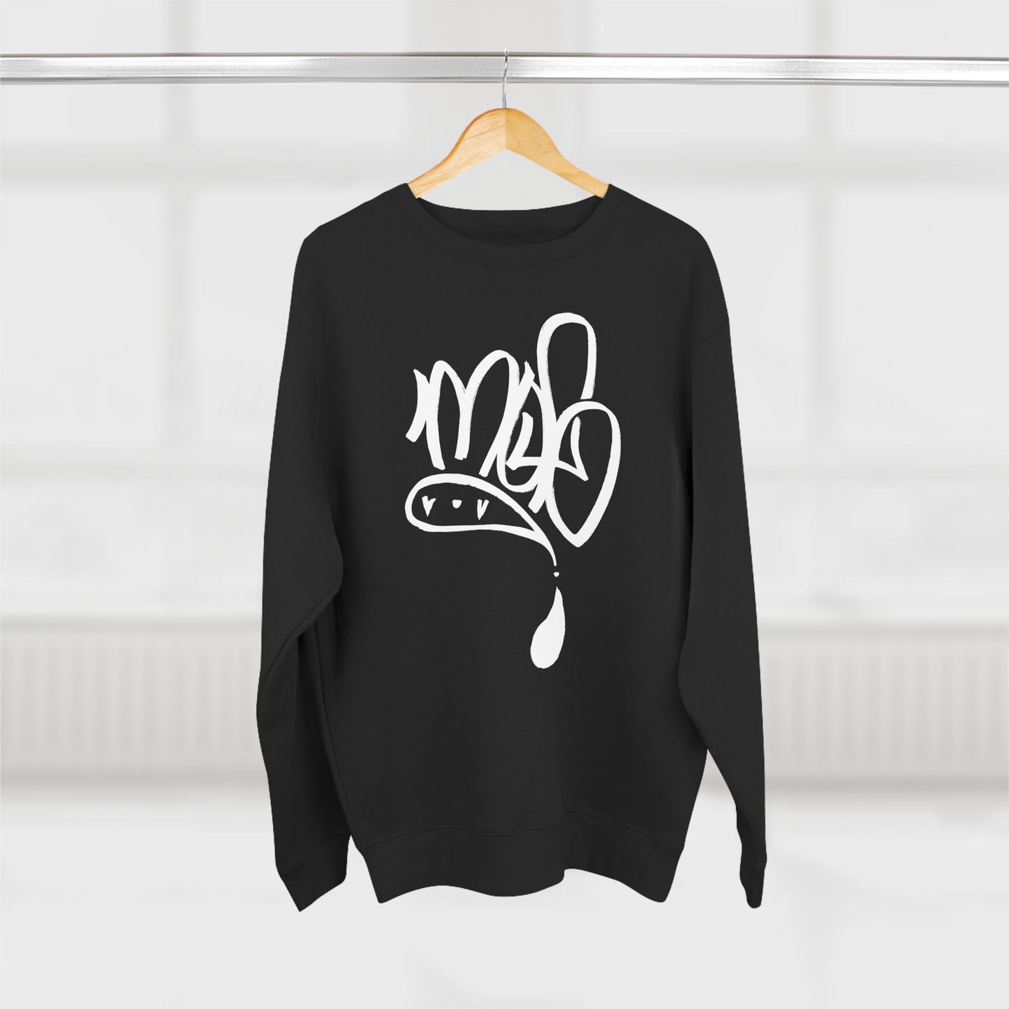 Stylish Unisex Crewneck Sweatshirt with Modern Graffiti Design, Trendy Pullover, Casual Wear, Streetwear, Gift for Him or Her