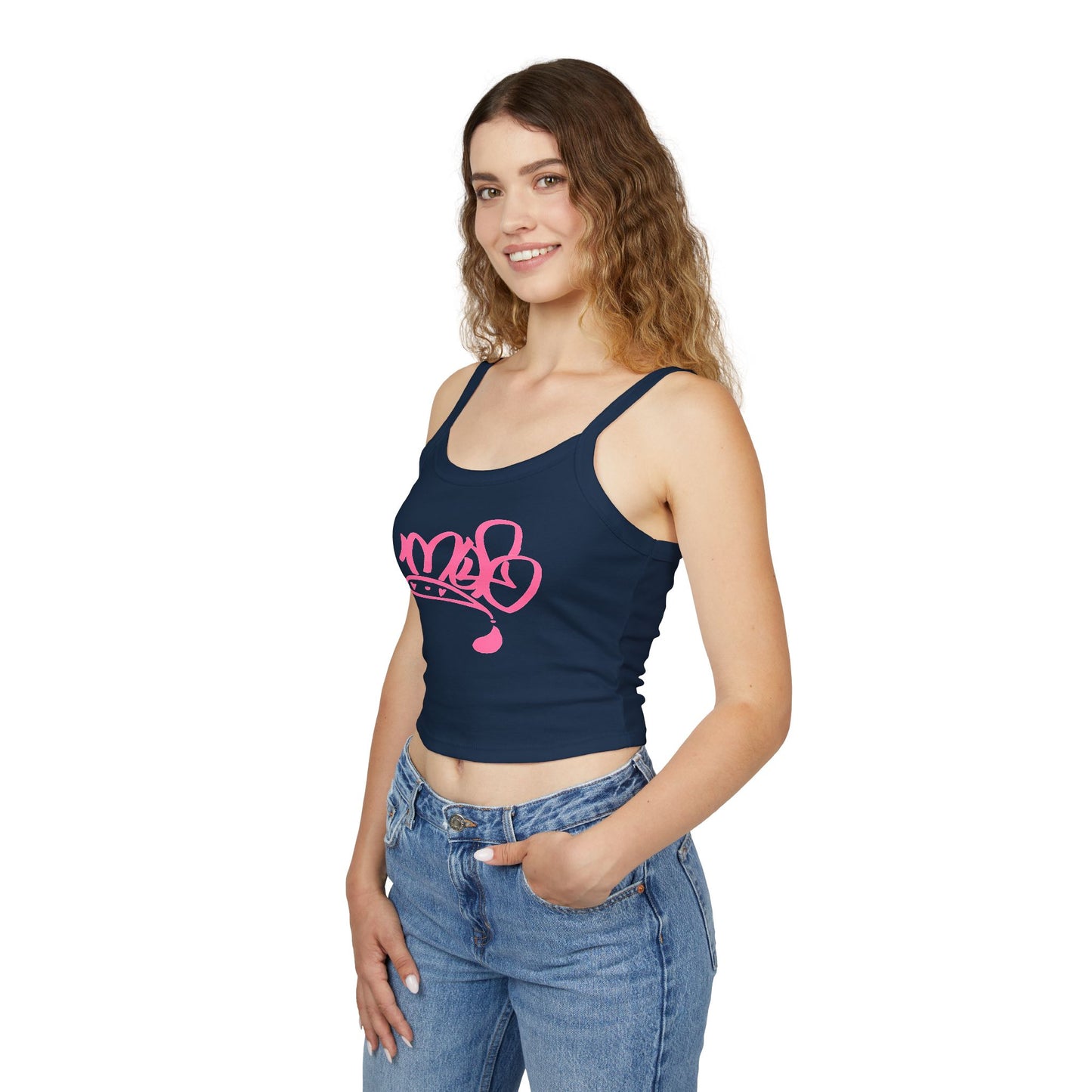 mofo logo crop tank top pink