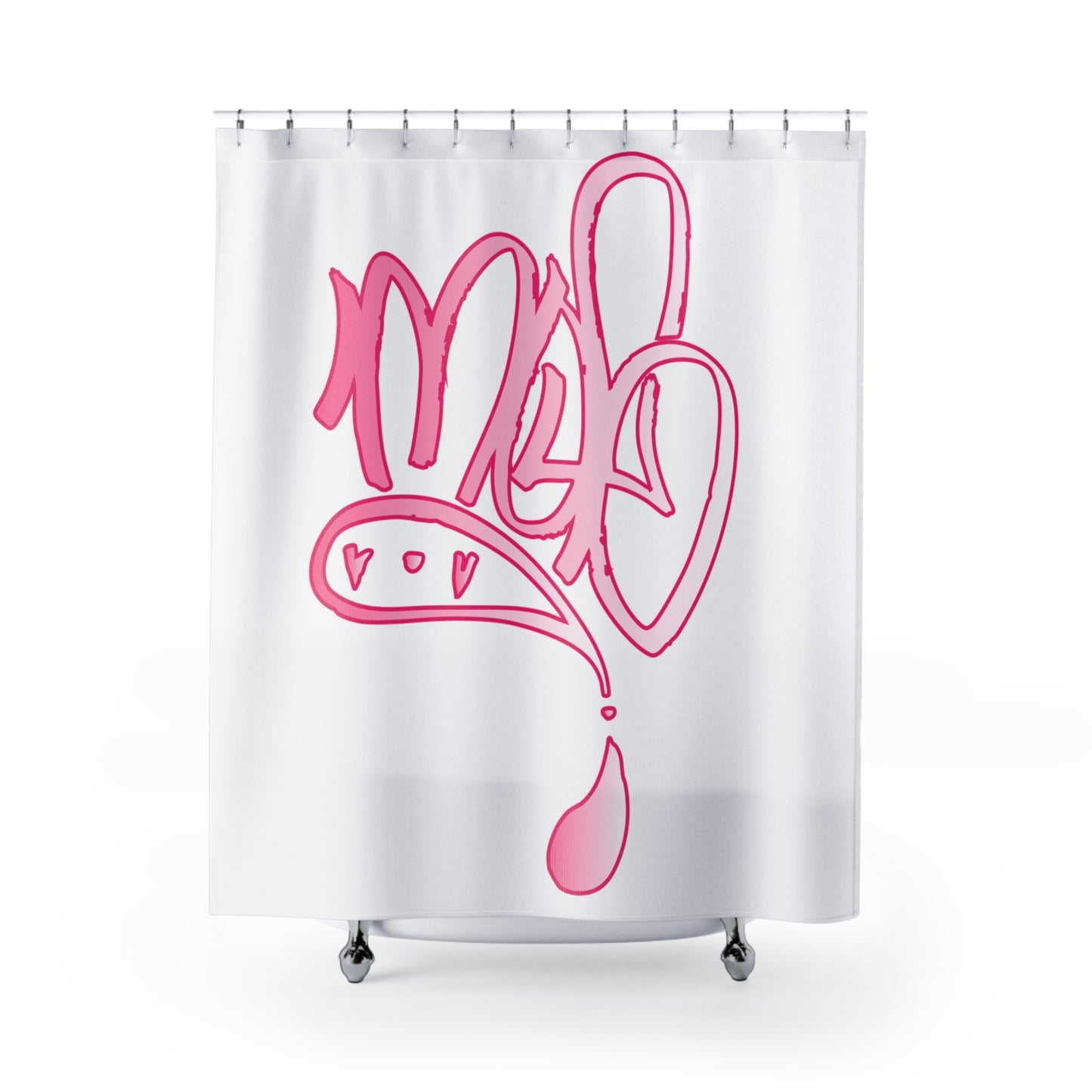 Stylish Graffiti Shower Curtain, Modern Bathroom Decor, Trendy Pink Art, Unique Gift for Home, Hipster Room Accent
