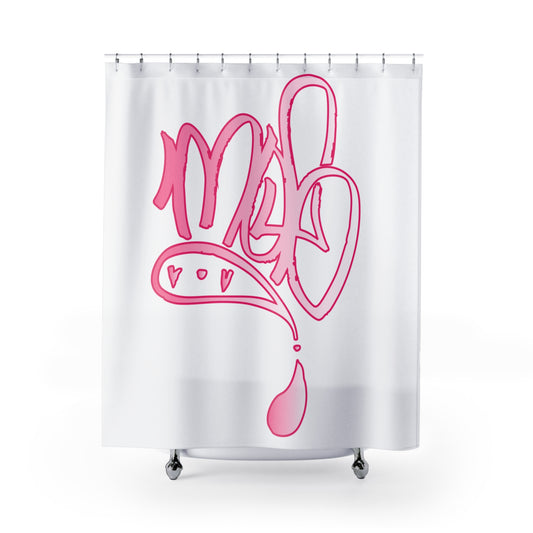 Stylish Graffiti Shower Curtain, Modern Bathroom Decor, Trendy Pink Art, Unique Gift for Home, Hipster Room Accent