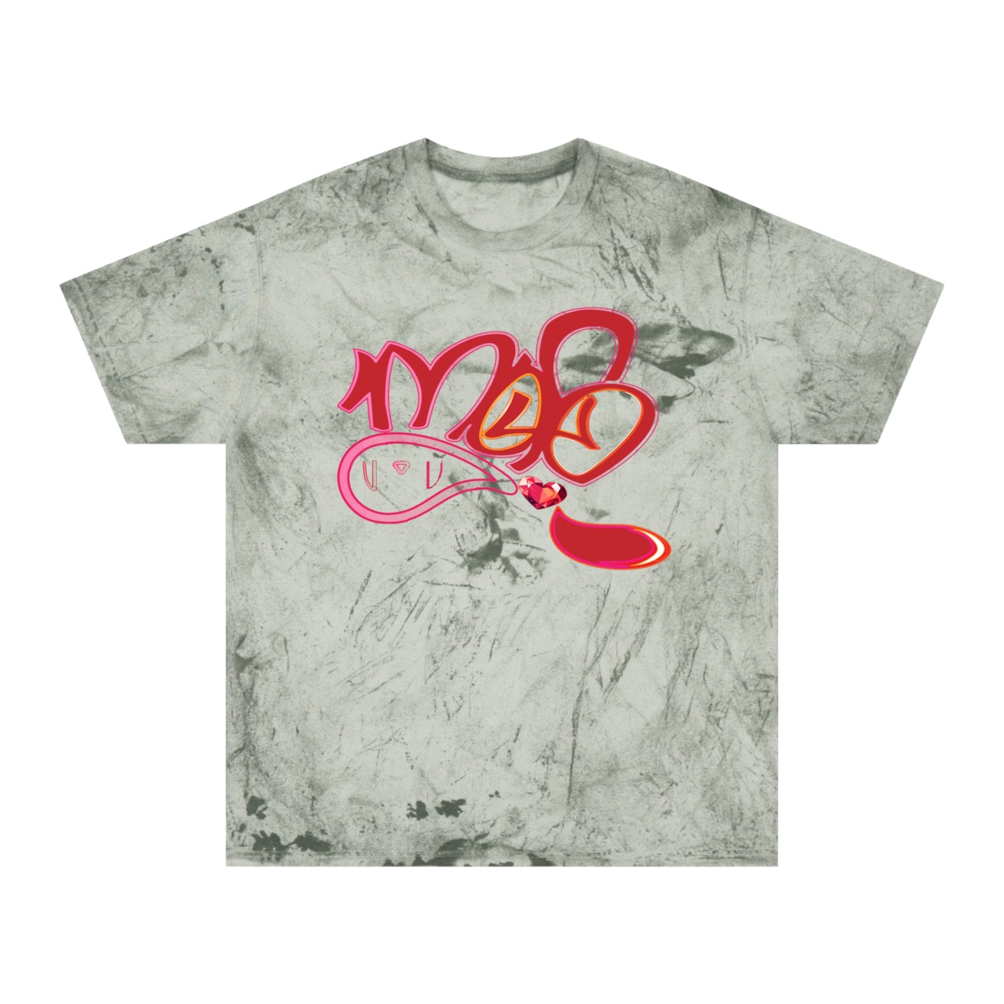 color blast unisex mofo heart gem logo