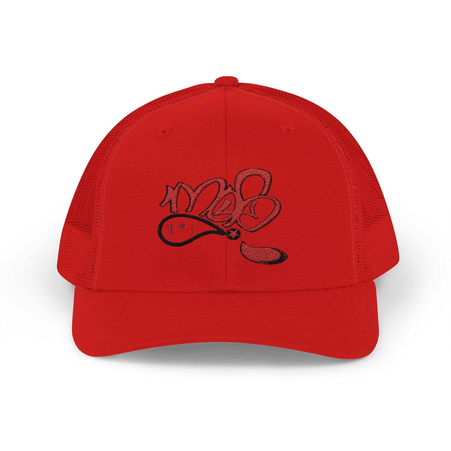 Red Snapback Trucker Cap with Unique Design, Casual Hat for Sports, Outdoors, Festivals, Gifts, Fashion Statement