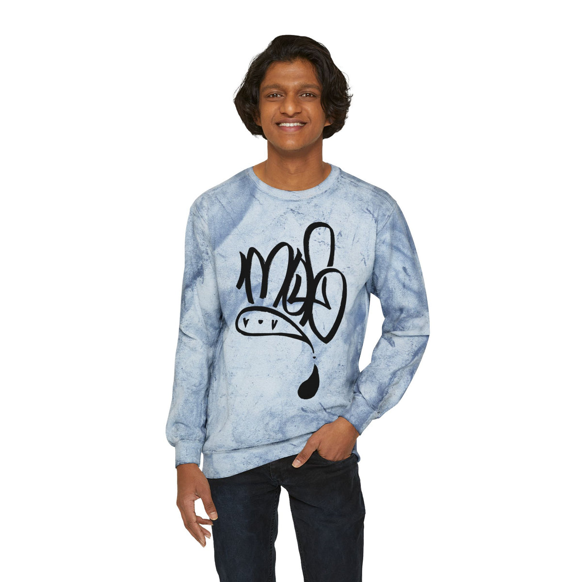 mofo logo black on Tie-Dye Streetwear sweat shirt