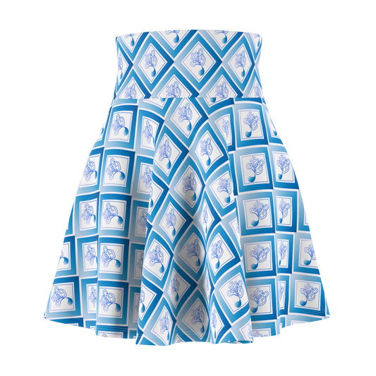 Women's AOP Skater Skirt, Vintage Style Skirt, Casual Wear, Stylish Cocktail Dress, Spring Fashion Outfit, Elegant Twirl Skirt