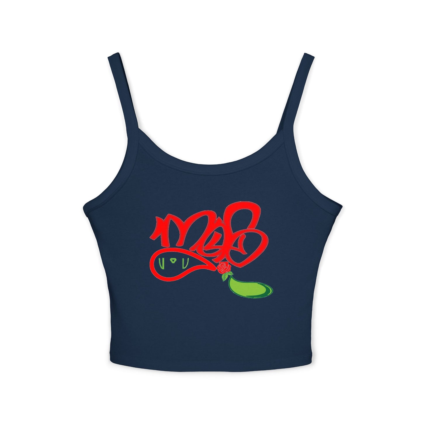 Stylish Women's Spaghetti Strap Tank Top with Colorful Graffiti Design, Summer Fashion, Casual Wear, Festival Outfit, Gift for Her