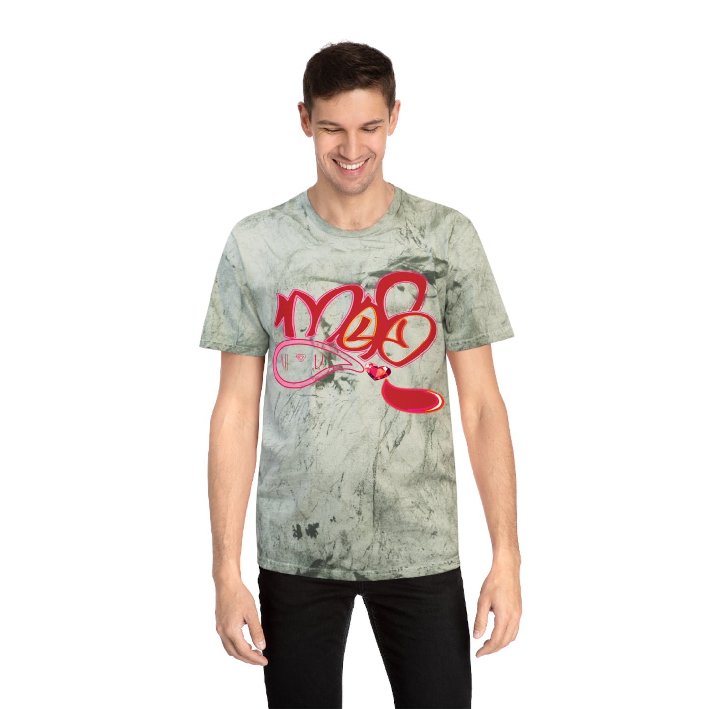 color blast unisex mofo heart gem logo