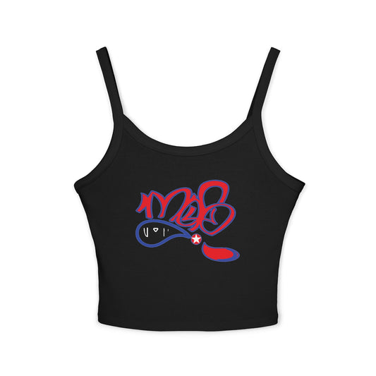 Colorful Spaghetti Strap Tank Top, Stylish Women's Summer Top, Beachwear, Casual Outing, Graphic Print Tank Top