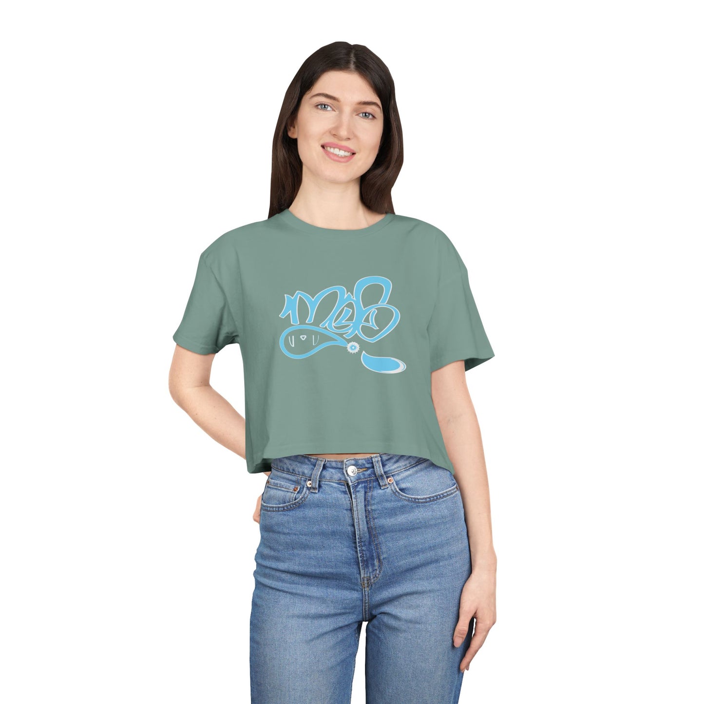 Graffiti-Inspired Women's Crop Tee - Stylish Casual Wear, Streetwear Fashion, Summer Top, Gift for Her, Festival Outfit