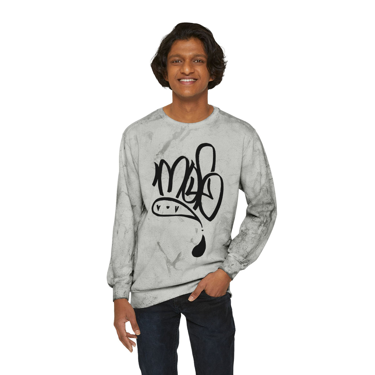 mofo logo black on Tie-Dye Streetwear sweat shirt