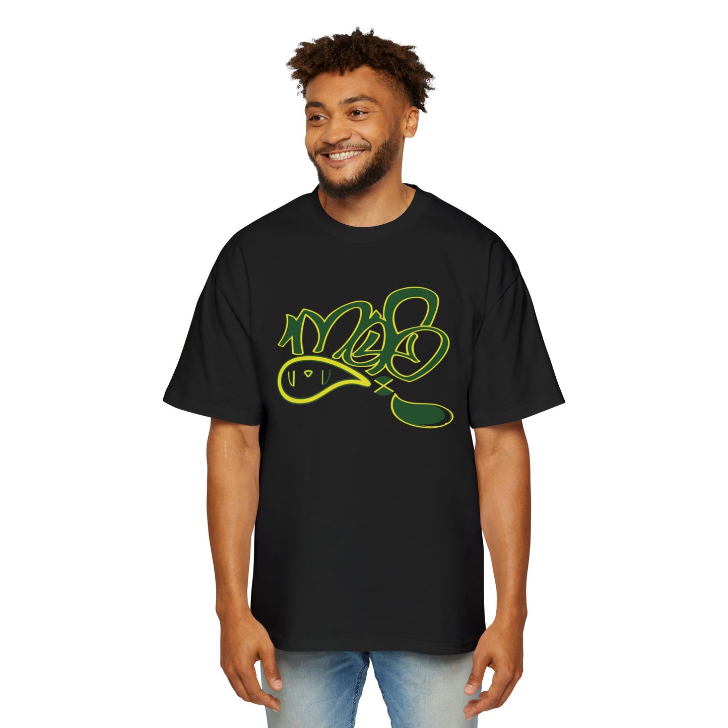 Street Art Style Men's Heavy Oversized Tee, Casual Wear, Graphic T-Shirt, Urban Fashion, Gift for Him