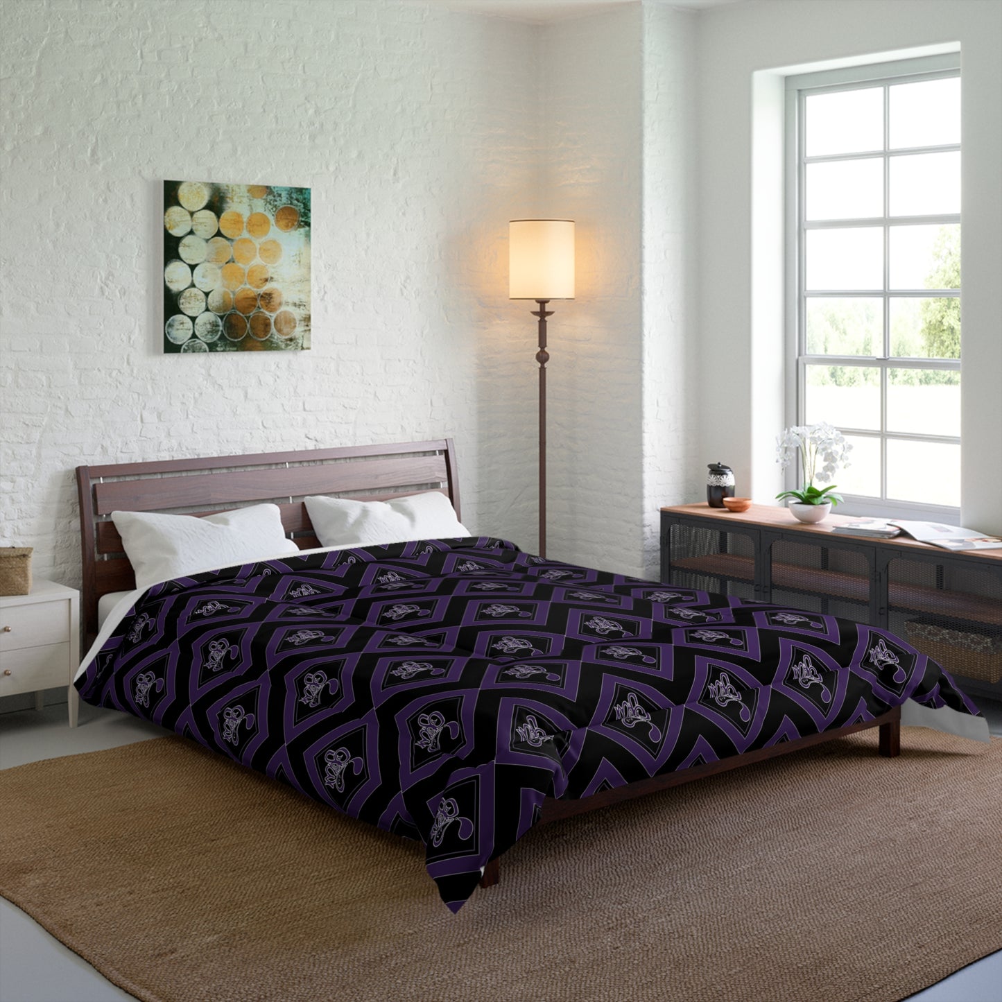 Elegant Gothic Comforter for Cozy Bedroom Décor, Dark Purple Bedding, Unique Home Accents, Perfect Gift for Halloween, Gothic Style