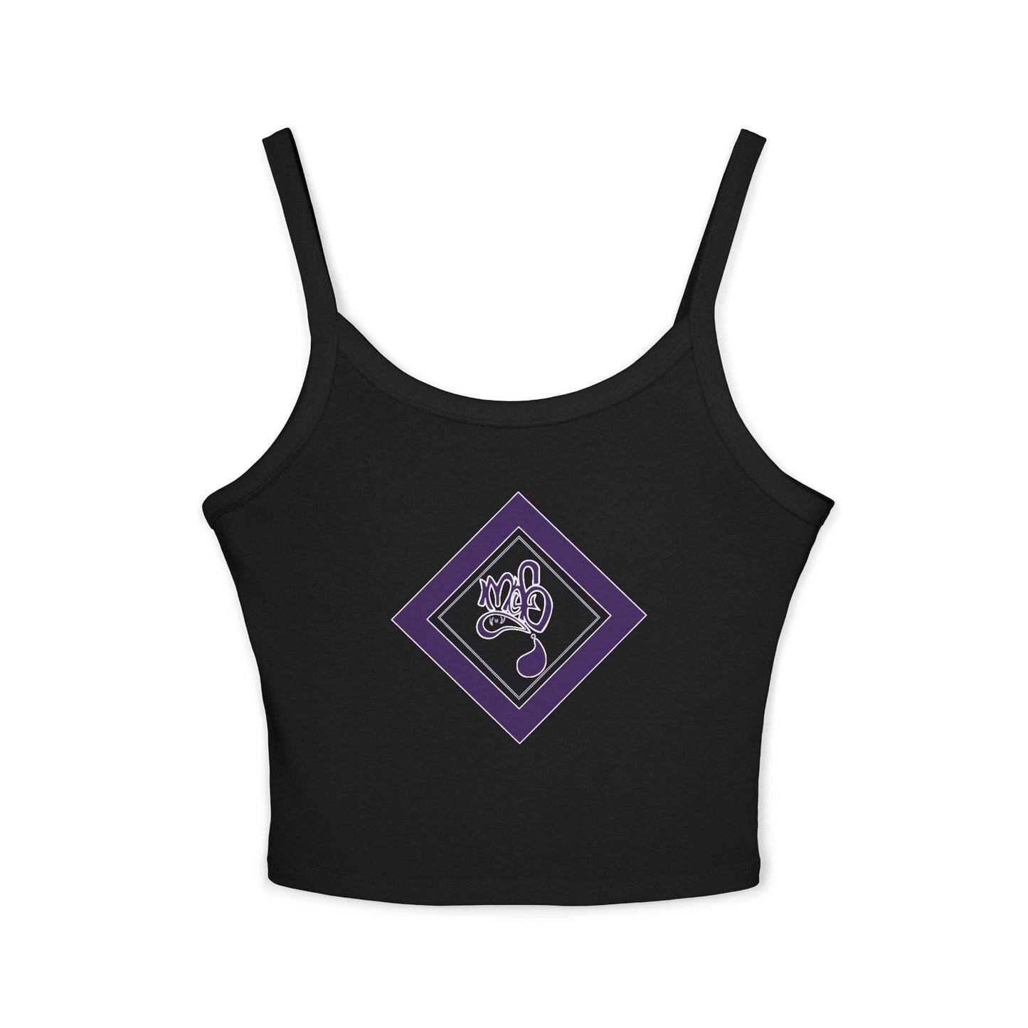Trendy Women's Spaghetti Strap Tank Top with Stylish Graphic Design, Summer Essential, Casual Wear, Layering Piece, Festival Ready, [...]