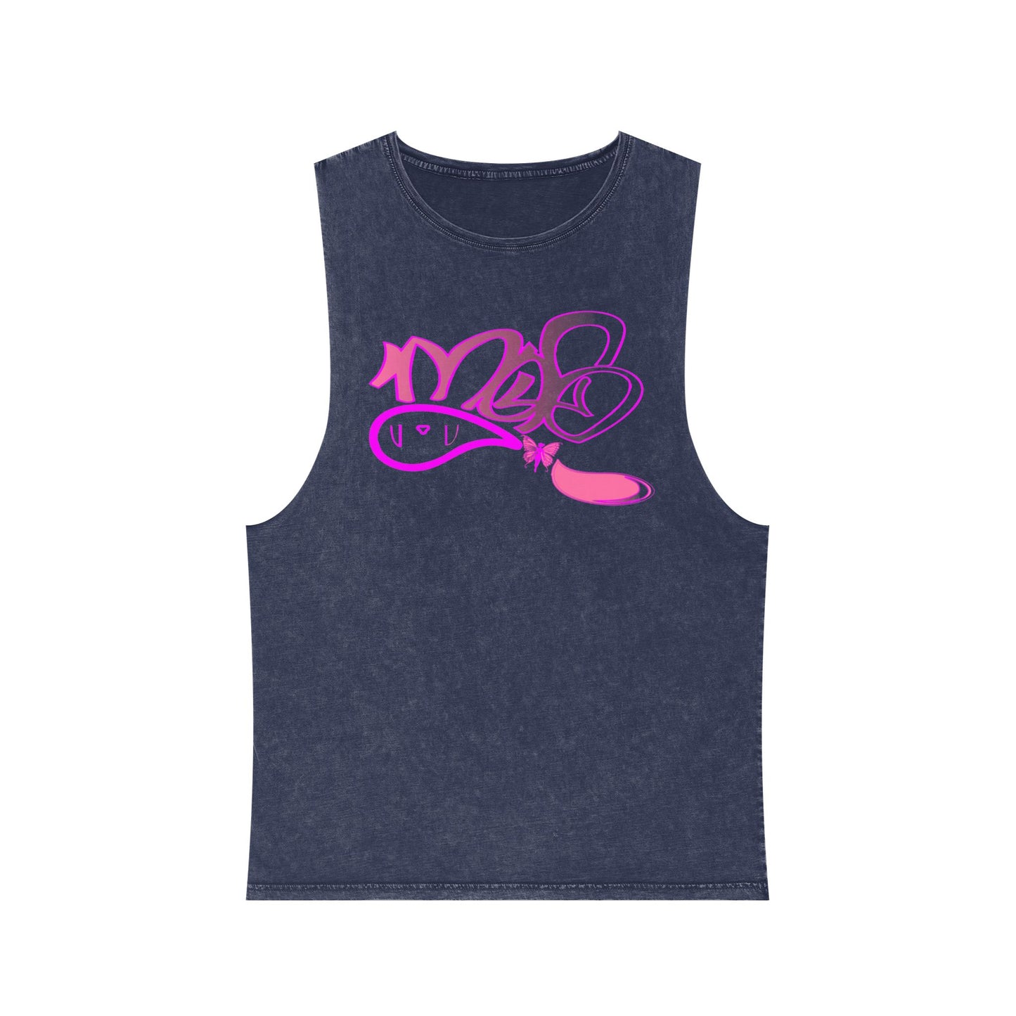 Vibrant Unisex Stonewash Tank Top with Artistic Design
