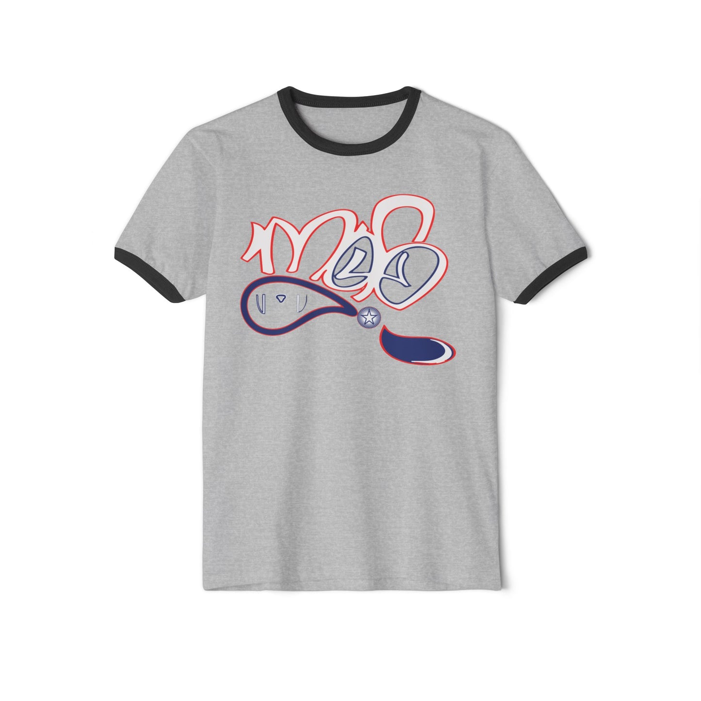 Chic Artistic Unisex Cotton Ringer T-Shirt | Casual Wear, Gift Idea, Graphic Tee, Summer Fashion, Vintage Style, Statement Shirt