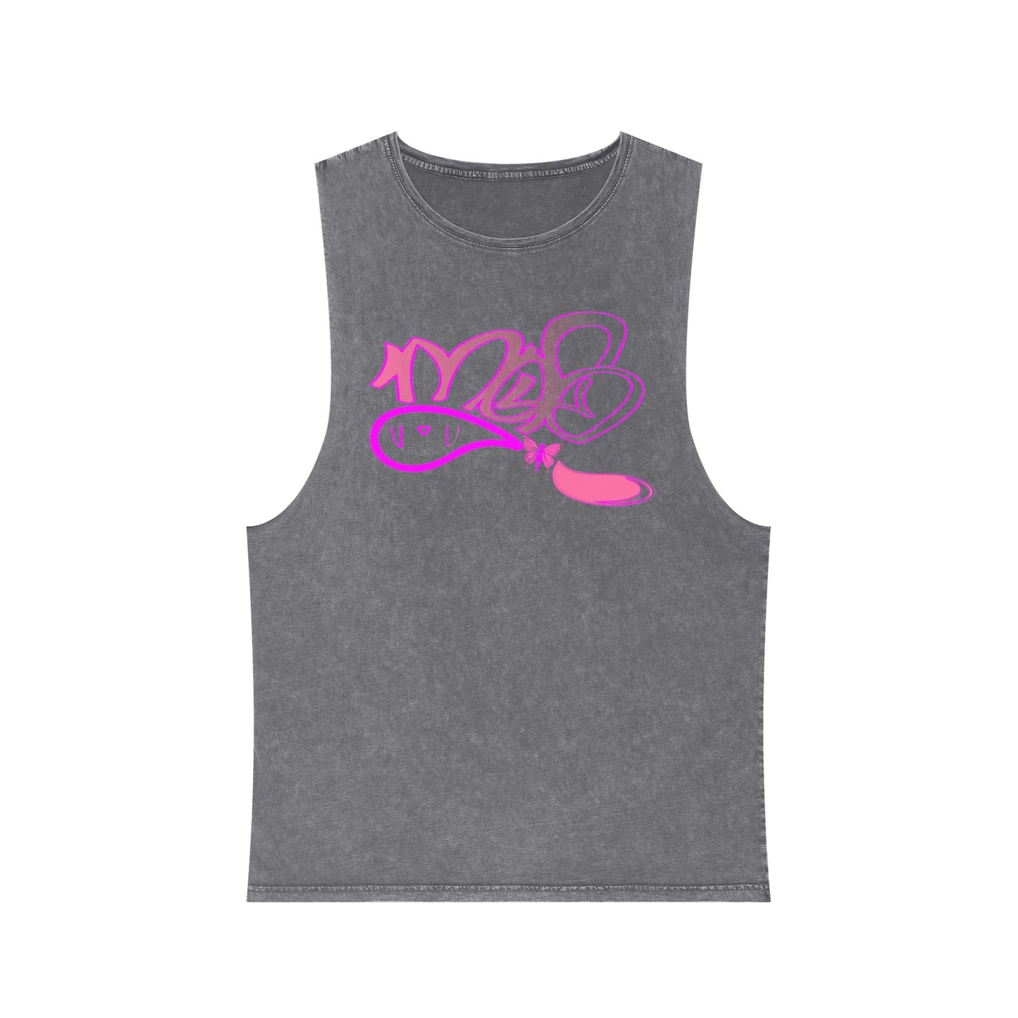 Vibrant Unisex Stonewash Tank Top with Artistic Design