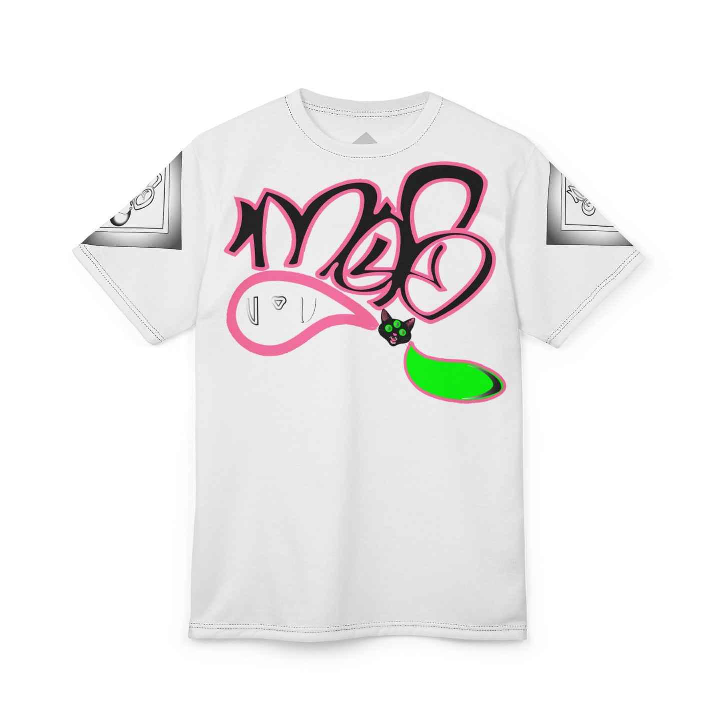 3eyed black cat mofo logo diamond combo white