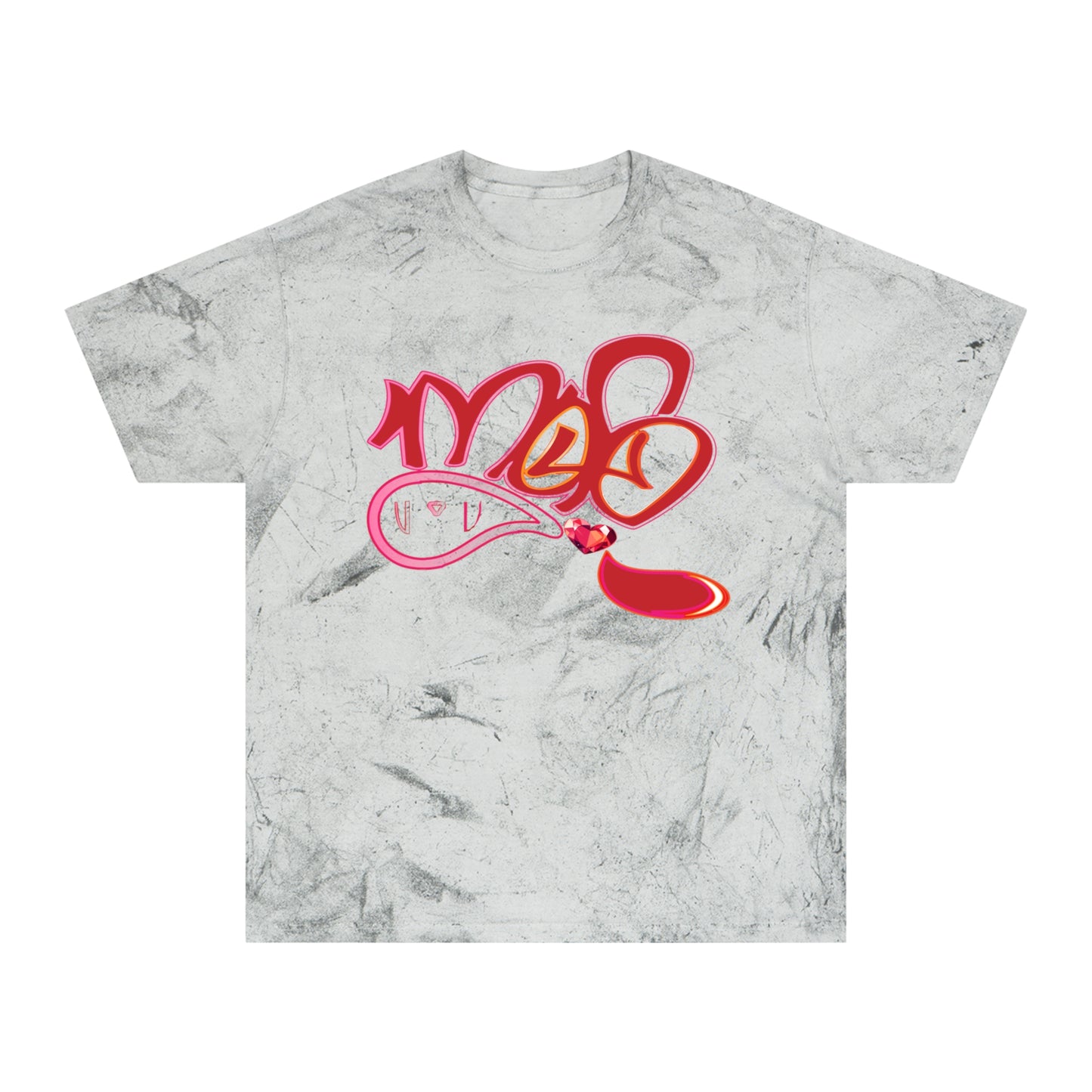 color blast unisex mofo heart gem logo