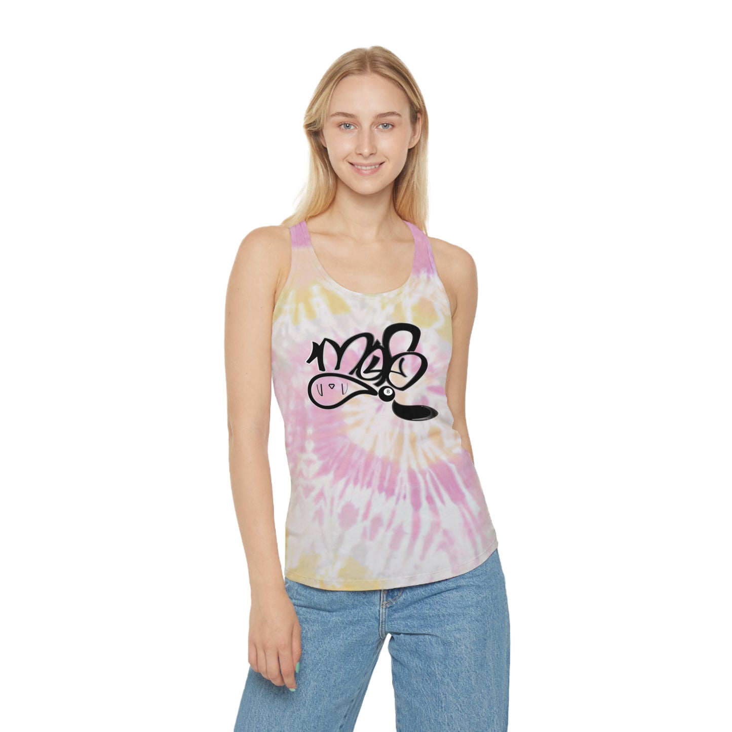 Tie Dye Racerback Tank Top, Bohemian Summer Top, Beachwear, Festival Clothing, Casual Activewear, Gift for Her, Yoga Top