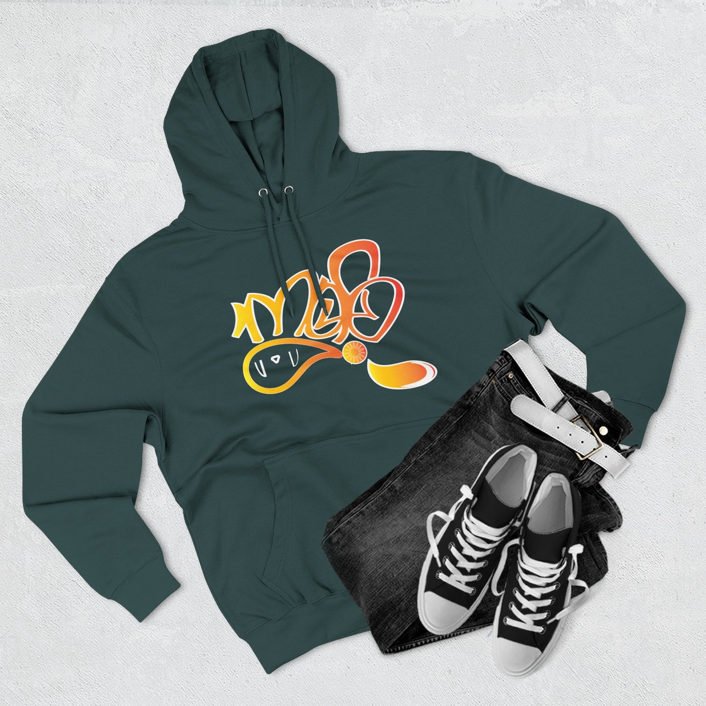 Vibrant Three-Panel Fleece Hoodie, Cozy Streetwear, Graphic Hooded Sweatshirt, Casual Pullover, Perfect for Gifts and Everyday Wear